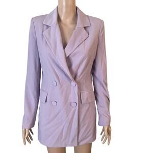 7 for All Mankind Blazer Womens XS Double Breasted Lilac Purple 4 Button